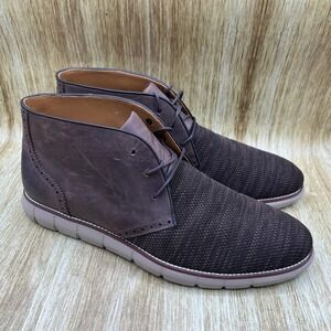 Johnston & Murphy Holden Chukka Boot Men's Size 13 Mahogany Leather Knit 20-4910
